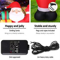 Jingle Jollys Christmas Inflatable Santa 2.4M Illuminated Decorations