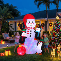 Jingle Jollys Christmas Inflatable Snowman 1.8M Height LED Outdoor Decorations Illuminated