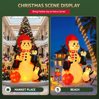 Jingle Jollys Christmas Inflatable Snowman 1.8M Height LED Outdoor Decorations Warm Light