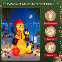 Jingle Jollys Christmas Inflatable Snowman 1.8M Height LED Outdoor Decorations Warm Light