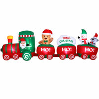 Jingle Jollys Christmas Inflatable Santa Train 3.6M Length LED Decorations Illuminated