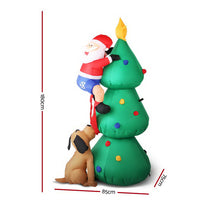 Jingle Jollys Christmas Inflatable Santa Tree 1.8M Illuminated Decorations