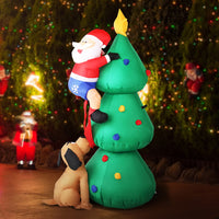 Jingle Jollys Christmas Inflatable Santa Tree 1.8M Illuminated Decorations