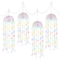 Jingle Jollys Christmas Lights Solar Jellyfish 4Pcs Garden Decorative Multi-Color
