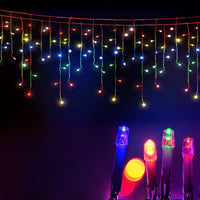 12.5M Christmas Lights Solar Icicle String Light Multi Colour Jingle Jollys