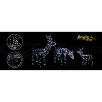 3 PCS Christmas Lights Reindeers 250 LED Decorations Jingle Jollys