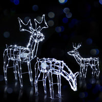 3 PCS Christmas Lights Reindeers 250 LED Decorations Jingle Jollys