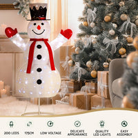 1.7M Christmas Lights 200 LED Fairy Light Snowman Decorations Jingle Jollys