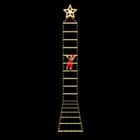 Jingle Jollys Christmas Ladder Lights Santa 3.4m 328LED Hanging Decor Warm White