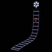 Jingle Jollys Christmas Ladder Lights Santa 3.4m 328LED Hanging Decor Cool White