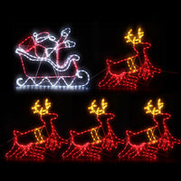 1X Christmas Lights Reindeer Sleigh 806 LED Decorations Jingle Jollys