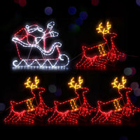 1X Christmas Lights Reindeer Sleigh 806 LED Decorations Jingle Jollys