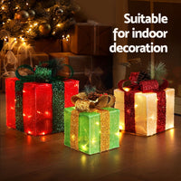 3 PCS Christmas Lights 60 LED Fairy Light Gift Box Jingle Jollys