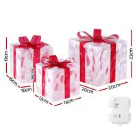 3 PCS Christmas Lights 70 LED Fairy Light Gift Box Jingle Jollys