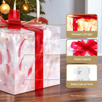 3 PCS Christmas Lights 70 LED Fairy Light Gift Box Jingle Jollys