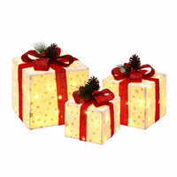 Jingle Jollys Christmas Decorations 3PC Lighted Gift Boxes Christmas Lights