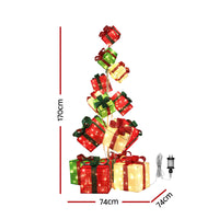Jingle Jollys Christmas Decorations Lighted Gift Box Tower Christmas Lights Stackable 170cm