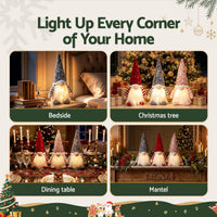 Jingle Jollys Christmas Gnomes Light Up Christmas Decorations Plush Goblin Set of 3 Warm White