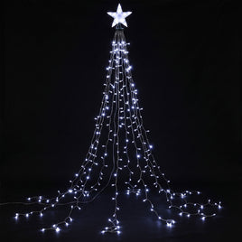 Jingle Jollys 2.5M Christmas Tree Lights Christmas Lights Tree Topper Waterfall Fairy Lights White