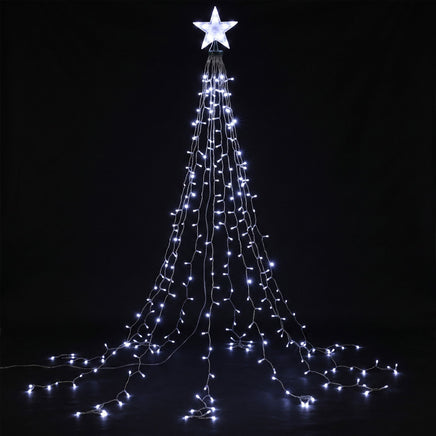 Jingle Jollys 2.5M Christmas Tree Lights Christmas Lights Tree Topper Waterfall Fairy Lights White