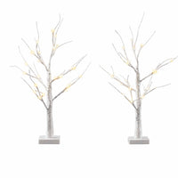 Jingle Jollys Lighted Branch Tree Christmas Decorations Warm White Christmas Lights 2 Pack 60cm