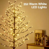 Jingle Jollys 3 Pack LED Christmas Tree Lighted Birch Tree Indoor Outdoor Xmas Decor Warm White