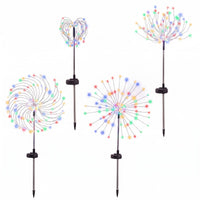 Jingle Jollys 4 Pack Christmas Path Lights Solar Firework Garden Decoration Multicolour