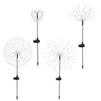 Jingle Jollys 4 Pack Christmas Lights Solar Firework Outdoor Garden Lights DIY Decoration Warm White