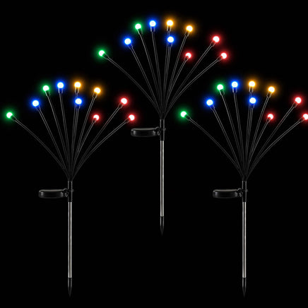 Jingle Jollys Christmas Lights Solar Firefly Lights Garden Decoration Path Lights Multicolour 3 Pack
