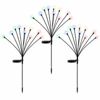 Jingle Jollys Christmas Lights Solar Firefly Lights Garden Decoration Path Lights Multicolour 3 Pack