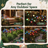 Jingle Jollys Christmas Lights Solar Firefly Lights Garden Decoration Path Lights Multicolour 3 Pack