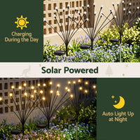 Jingle Jollys Christmas Lights Solar Firefly Lights Garden Decoration Path Lights Warm White 3 Pack