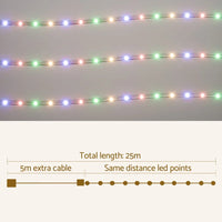 20M Christmas Lights String Rope Light Decorations 600 LED Colorful Jingle Jollys