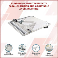 A3 Drawing Board Table with Parallel Motion and Adjustable Angle Drafting Home & Garden Kings Warehouse 