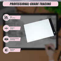 A4 LED Light Box Tracing Board Art Design Stencil Tattoo Copy Drawing Pad Baby & Kids Kings Warehouse 