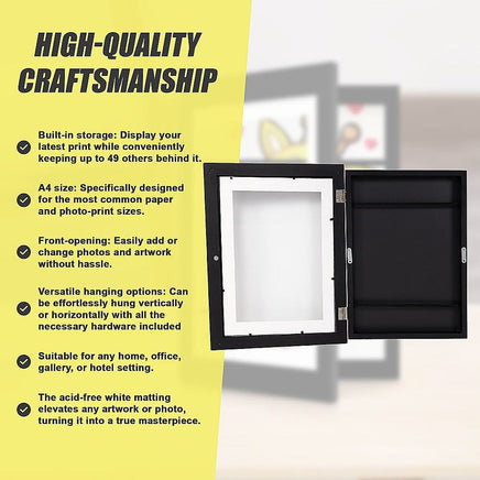 A4 Wooden Picture Frame For 50 Artworks Kids Art Display Home & Garden Kings Warehouse 