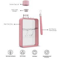 A5 Flat Water Bottle Portable Travel Mug BPA Free Water Bottle (Grey) Home & Garden Kings Warehouse 