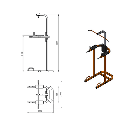 AB Power Tower Dip Chin Push Up Home Gym MultiStation Sports & Fitness Kings Warehouse 