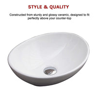 Above Counter Bathroom Vanity Oval Ceramic Basin Kings Warehouse 