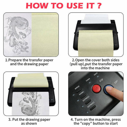 ABS Tattoo Transfer Copier Printer Machine Thermal Stencil Paper Body Art Maker Gift & Novelty Kings Warehouse 