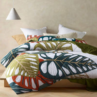 Accessorize 3 Piece Monstera Digital Printed Comforter Set Queen Home & Garden Kings Warehouse 