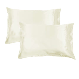 Accessorize 300TC Deluxe Essentials Satin Standard Pillowcases Stone (Ivory) Home & Garden Kings Warehouse 