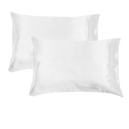 Accessorize 300TC Deluxe Essentials Satin Standard Pillowcases White Home & Garden Kings Warehouse 