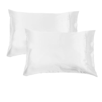 Accessorize 300TC Deluxe Essentials Satin Standard Pillowcases White Home & Garden Kings Warehouse 