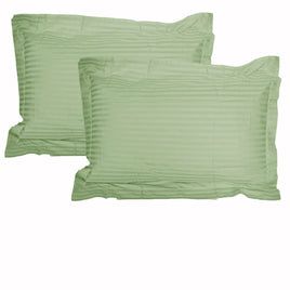 Accessorize 325TC Pair of Stripe Jumbo / Queen Pillowcases Green Home & Garden Kings Warehouse 