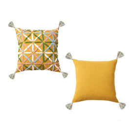 Accessorize Adena Ochre Filled Square Cushion Home & Garden Kings Warehouse 