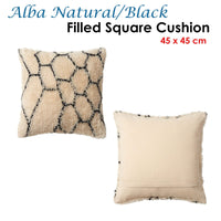 Accessorize Alba Natural Black Filled Square Cushion Home & Garden Kings Warehouse 