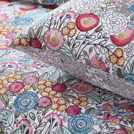 Accessorize Amara Washed Cotton Printed Reversible Quilt Cover Set Queen Home & Garden Kings Warehouse 