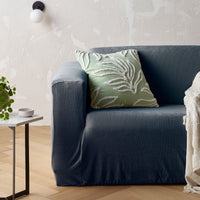 Accessorize Asher Dark Blue Stretch Sofa Cover with Square Arms 3 Seater Furniture Kings Warehouse 