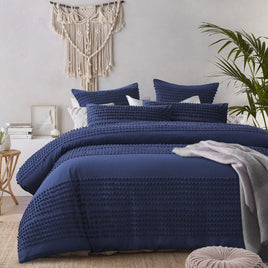 Accessorize Betty Betty Dark Denim Cotton Quilt Cover Set Queen Home & Garden Kings Warehouse 